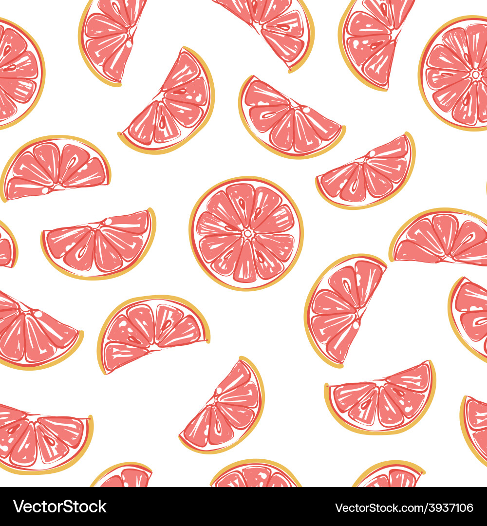 Sliced Grapefruit Pattern vector image
