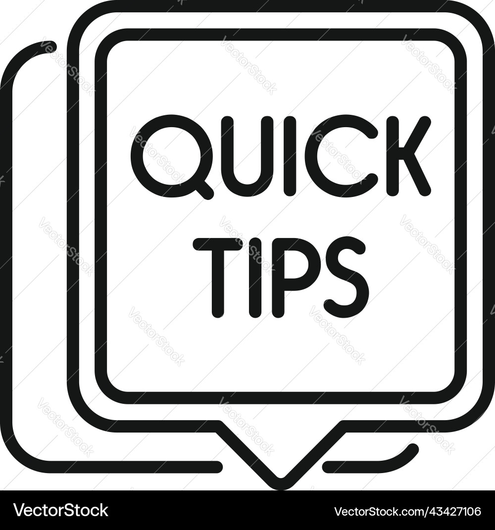 Text tip icon outline idea advice Text tip icon outline idea advice Vector Image
