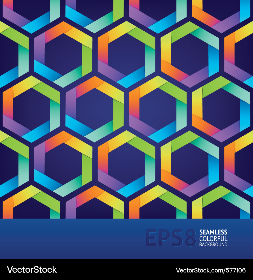 Vibrant Hexagonal Pattern Vector Image
