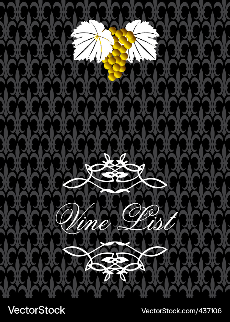Wine list01 Vector Image