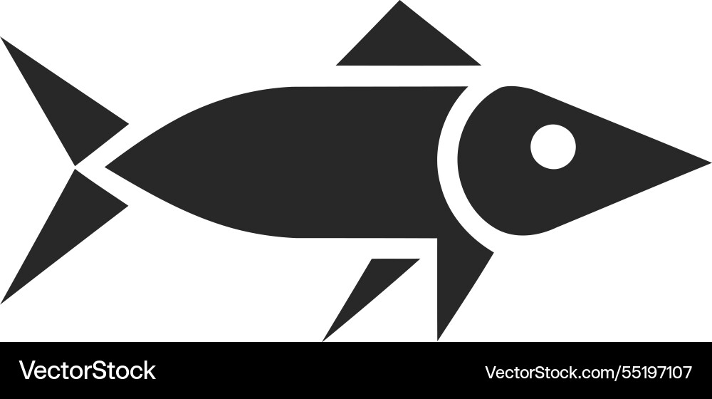 Angular sharp fish icon vector image