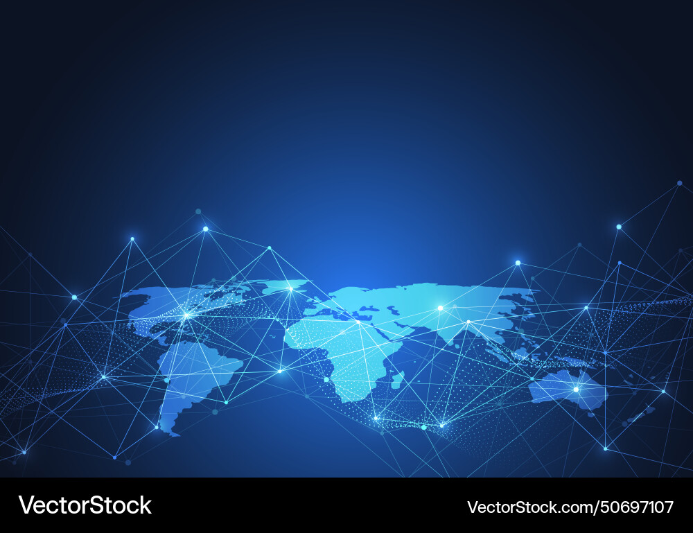 Global network connection world map point Vector Image
