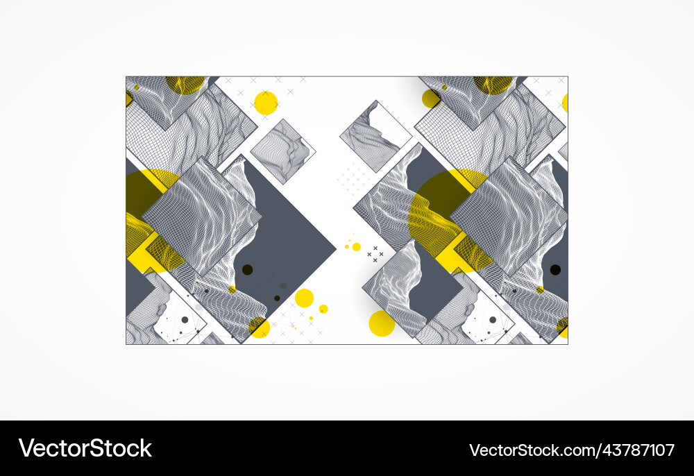 Modern science or technology elements in square Modern science or technology elements in square vector image