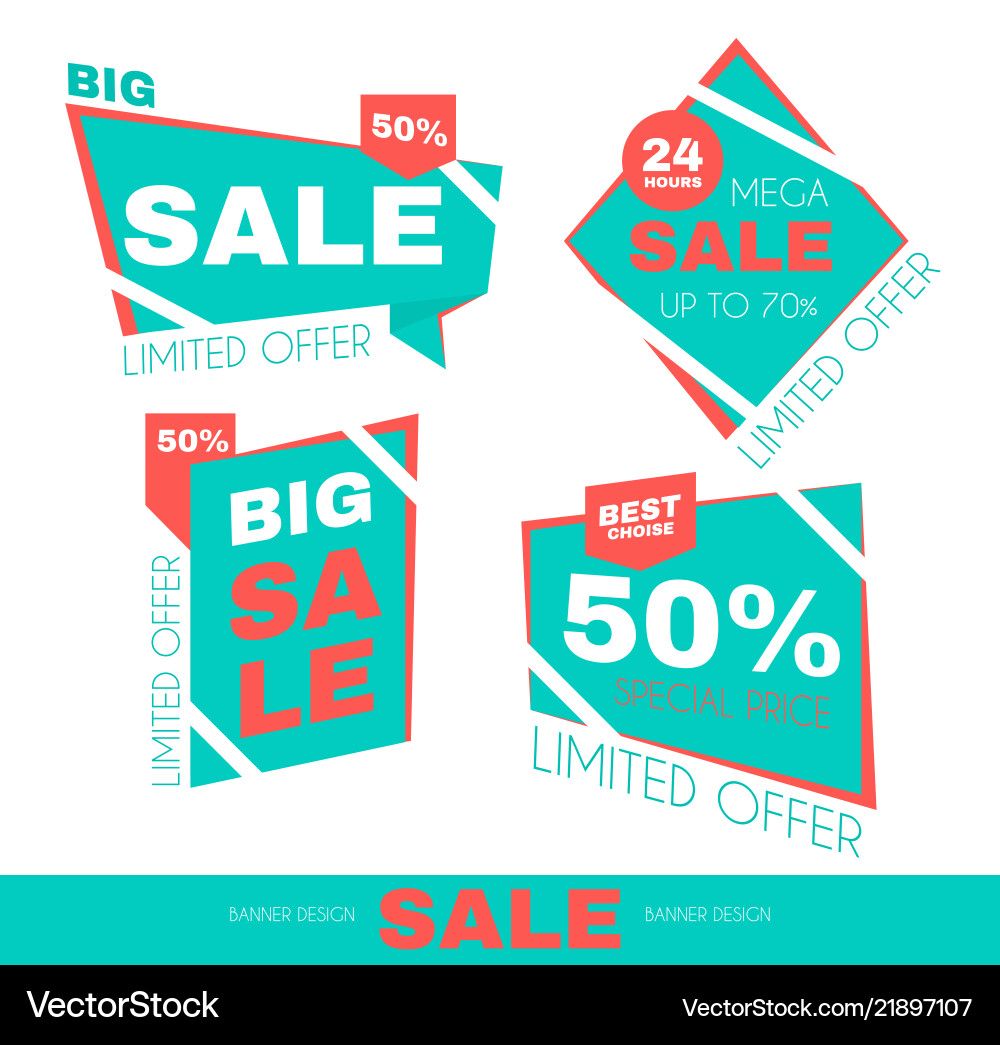 Sale sticker set special offer discount Sale sticker set special offer discount vector image