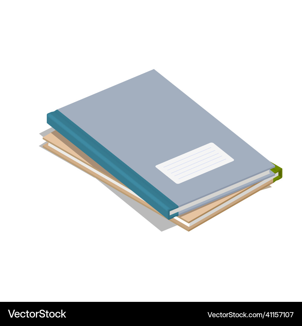 Stack of logbooks archive work symbol Stack of logbooks archive work symbol vector image