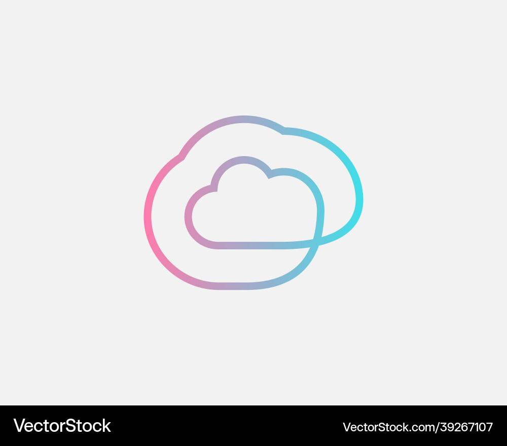 Thin line cloud loop icon logo design Thin line cloud loop icon logo design Vector Image