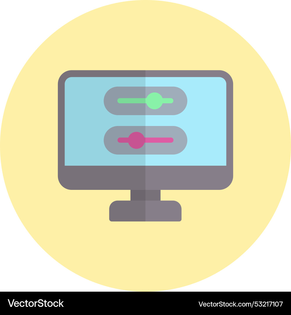 Toggle button flat circle icon Vector Image