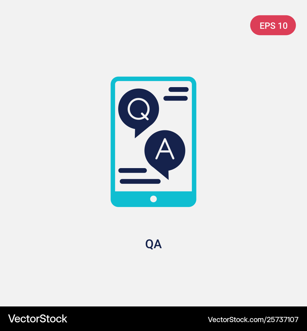 Two color qa icon from e-learning and education Two color qa icon from e-learning and education vector image