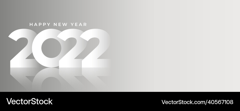 2022 happy new year white reflective background 2022 happy new year white reflective background vector image