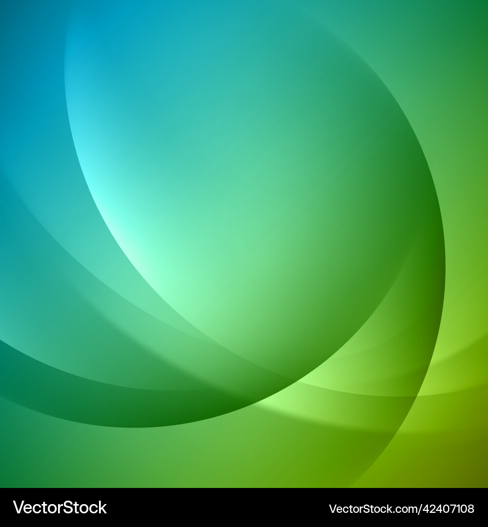 Abstract green gradient dynamic wave curve vector image
