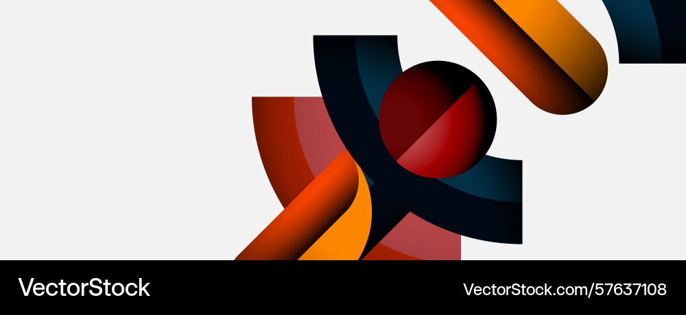 Abstract shapes overlap creating dynamic vector image