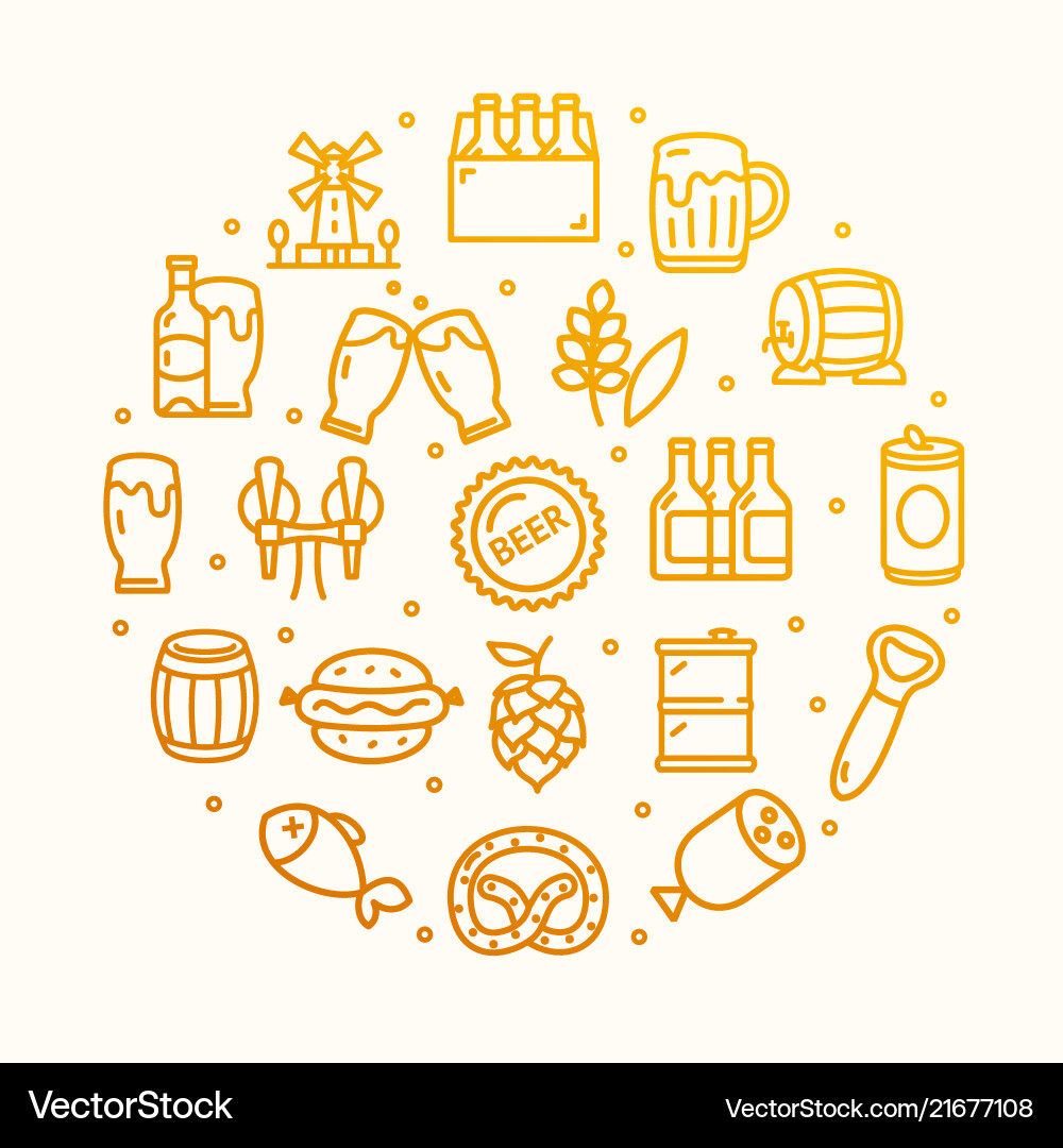 Beer and oktoberfest signs round design template Beer and oktoberfest signs round design template vector image