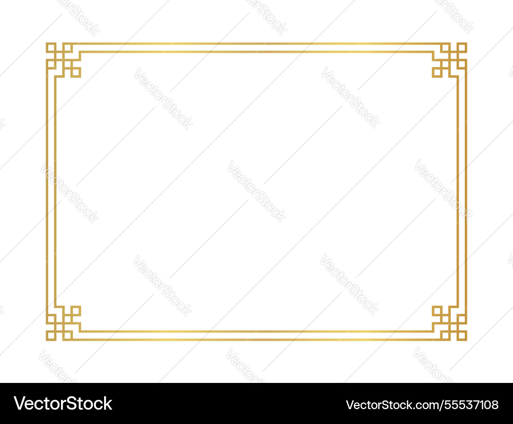 Chinese frame rectangle line certificate Chinese frame rectangle line certificate Vector Image