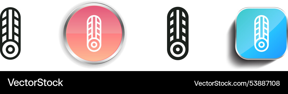 Foam roller icon thin linear regular and button Foam roller icon thin linear regular and button vector image