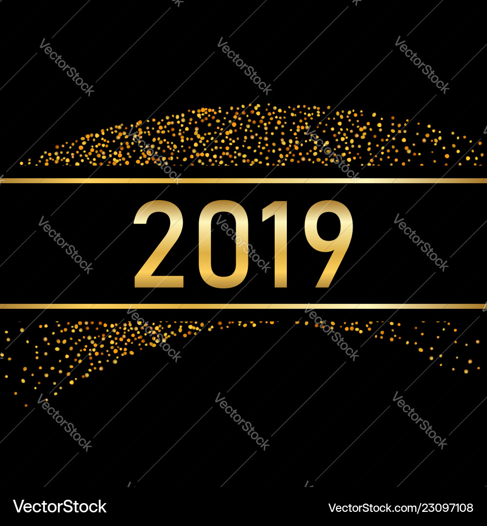 Happy new year gold background golden number Happy new year gold background golden number vector image