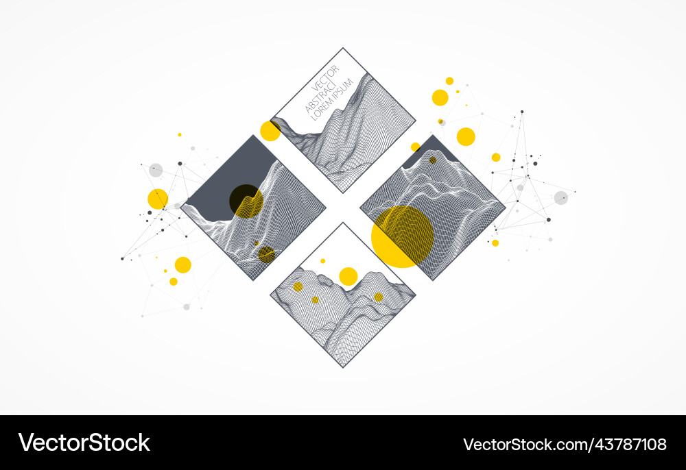 Modern science or technology elements in square Modern science or technology elements in square vector image