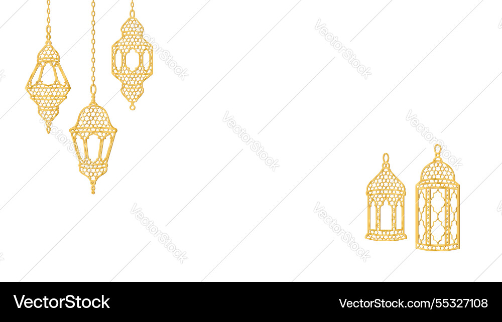 Ramadan goldene Laternen Dekoration islamic Ramadan goldene Laternen Dekoration islamic vektorbild