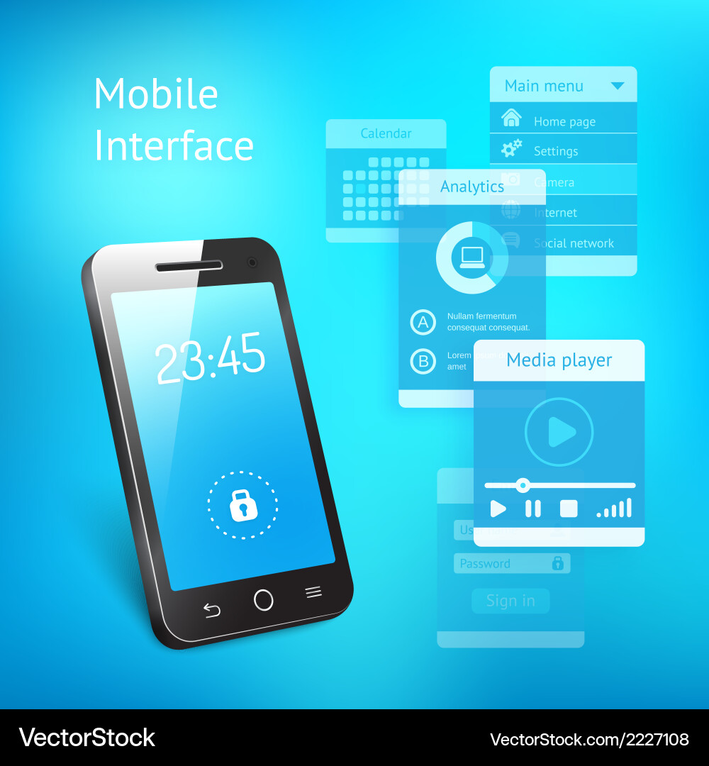 Smartphone Interface Elements vector image