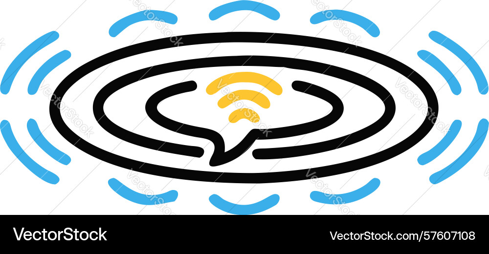 Wi-fi target speech bubble for connection design vector image