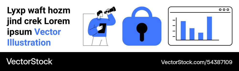Business data analysis through secure platforms Business data analysis through secure platforms vector image