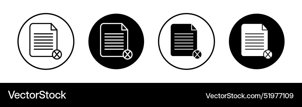 Cancel file icon mark in filled style vector image