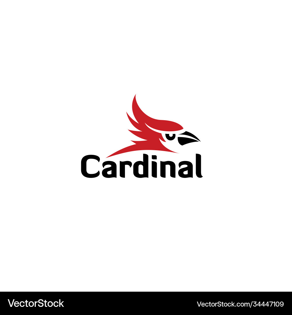 Cardinal Bird Logo - Crimson Red vector image