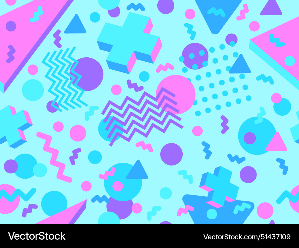 Geometric seamless pattern with 3d shapes Geometric seamless pattern with 3d shapes vector image