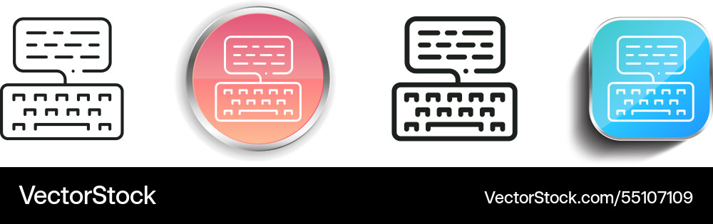 Keywording icon thin linear regular and button vector image