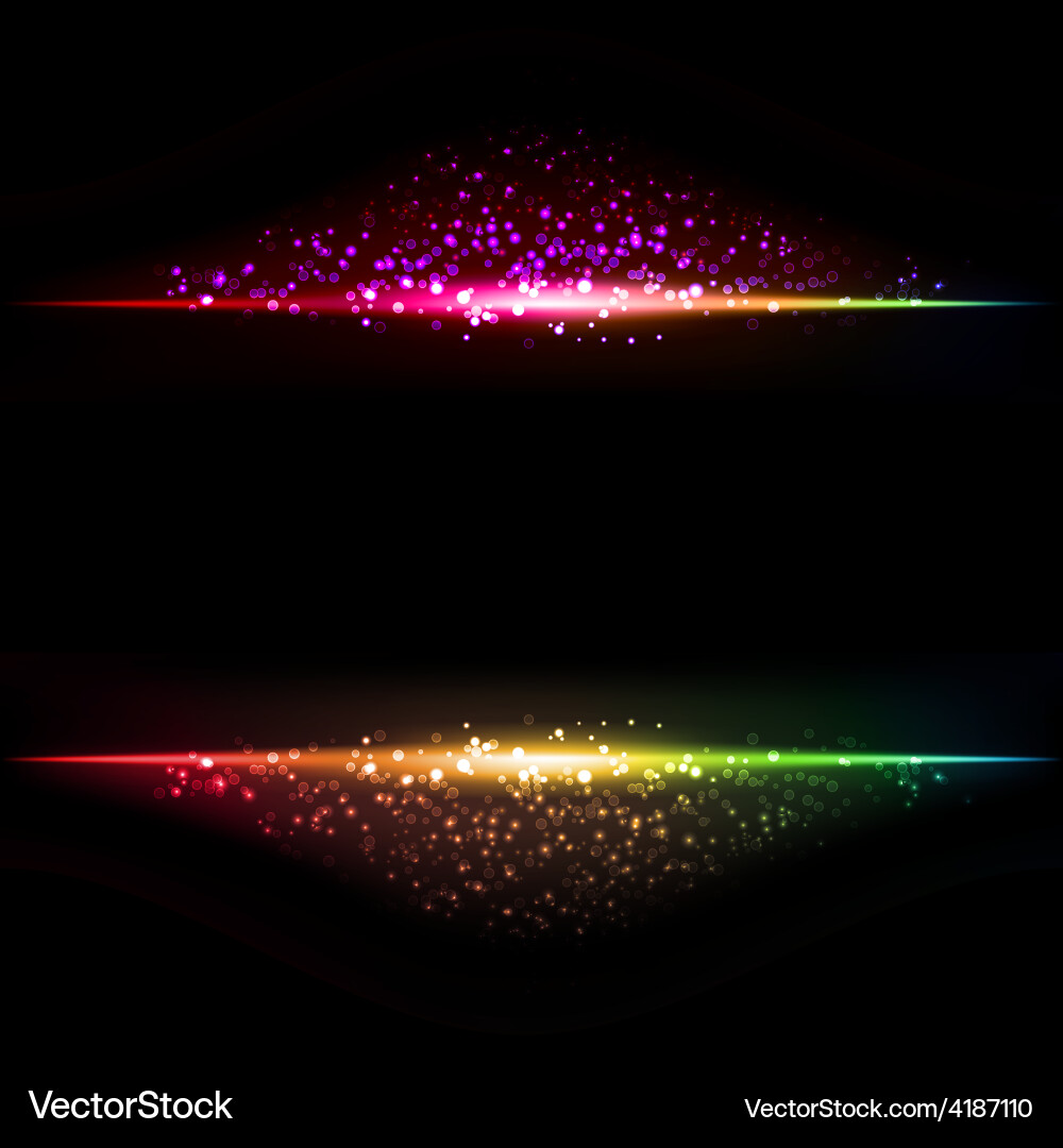 Abstract dark background with color light frame vector image