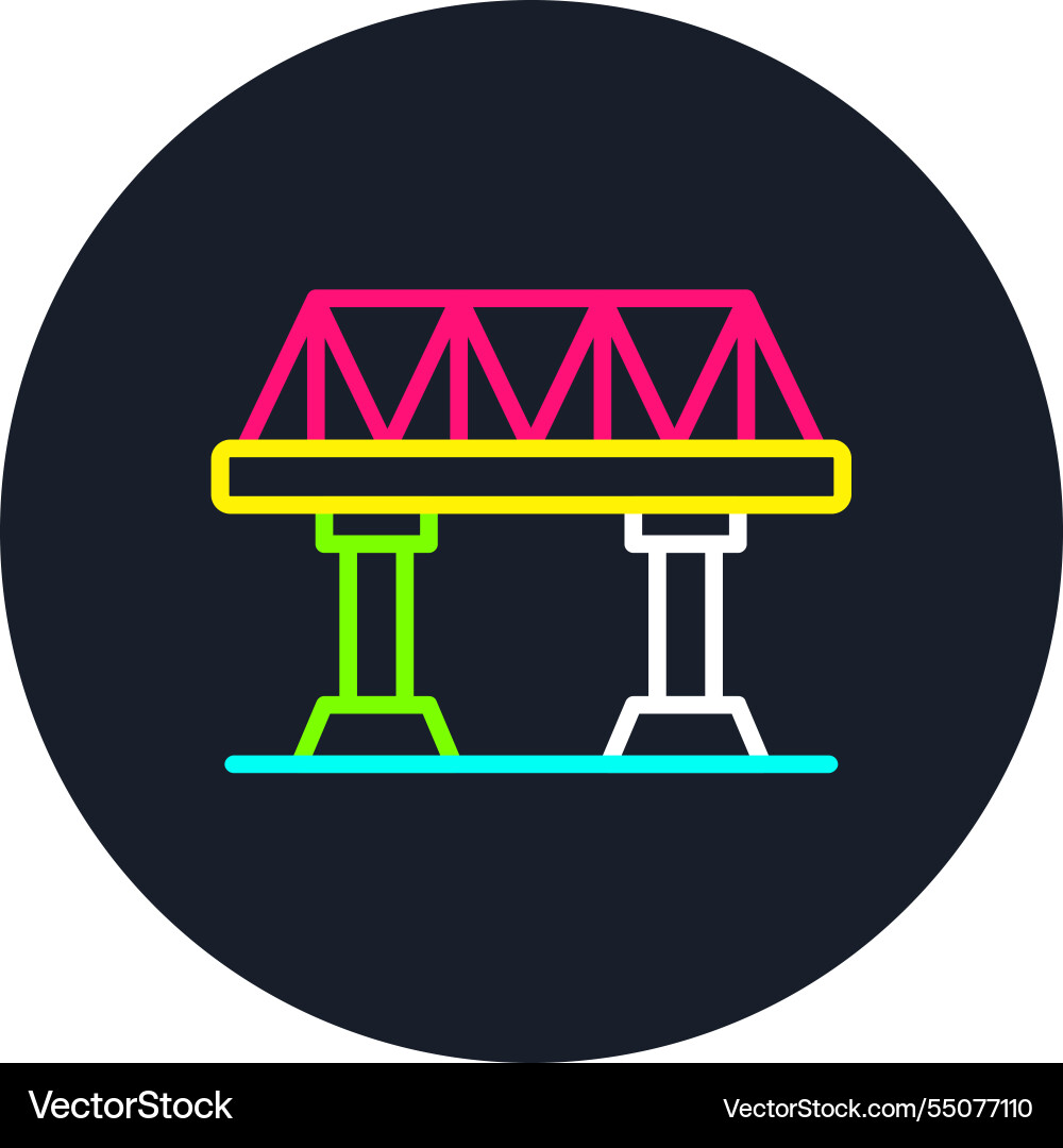 Bridge line multi color icon Vector Image