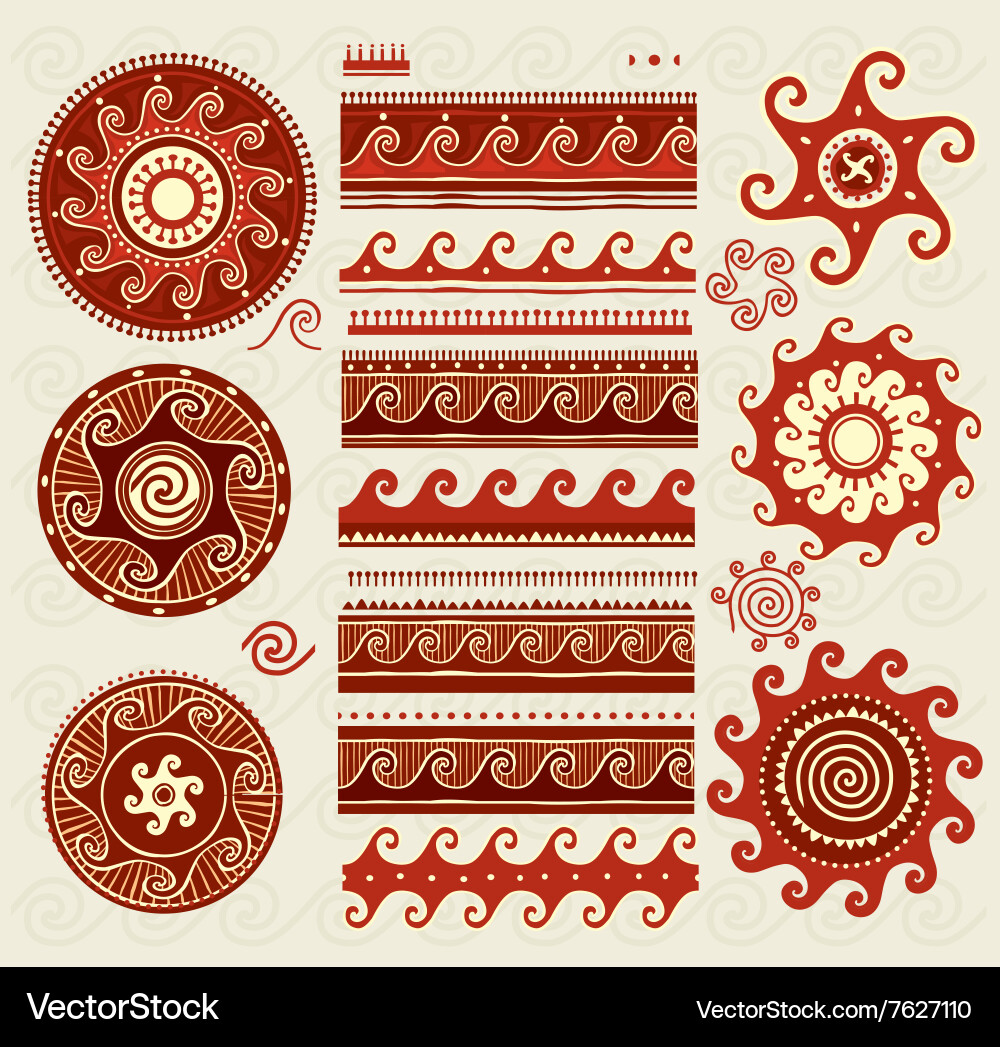 Ceramic Pattern Elements Vector Image