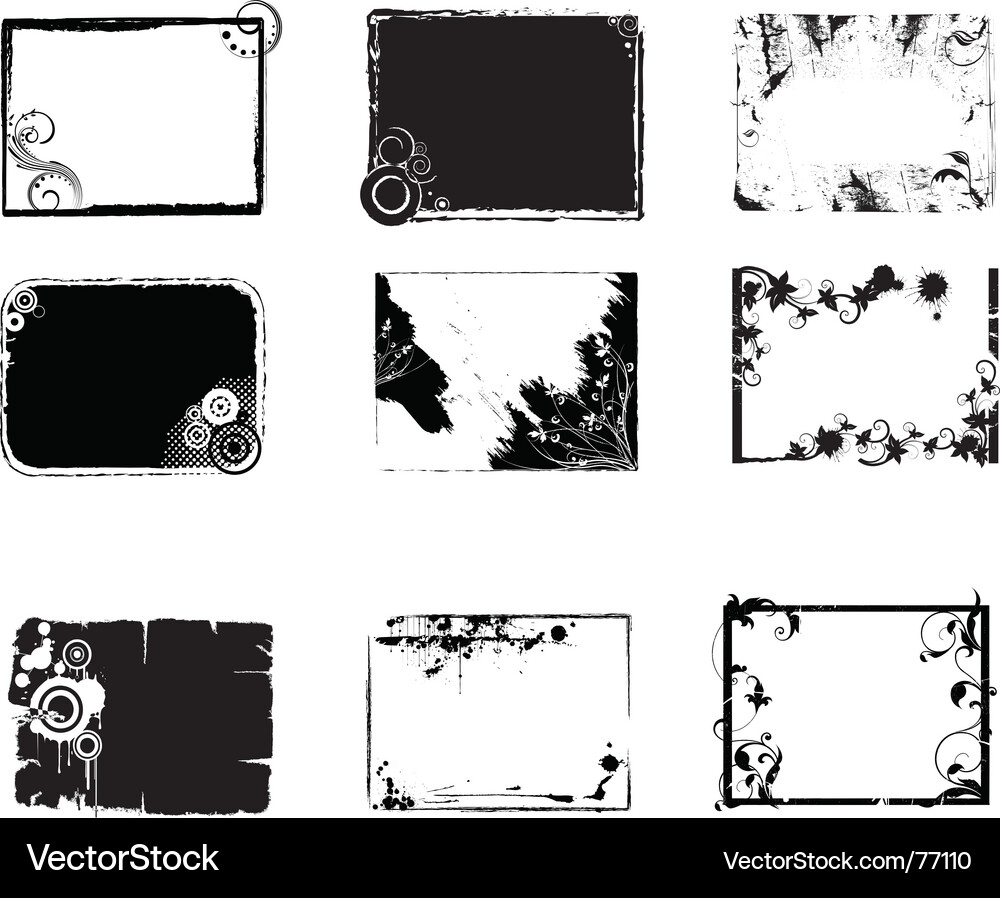 Grunge Frame Collection Vector Image