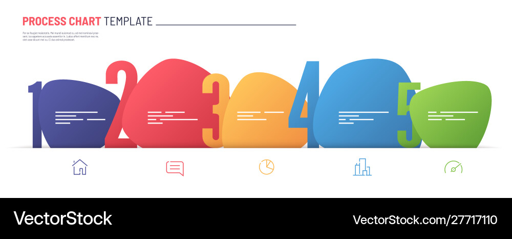 Infographic numbered process chart template Infographic numbered process chart template vector image