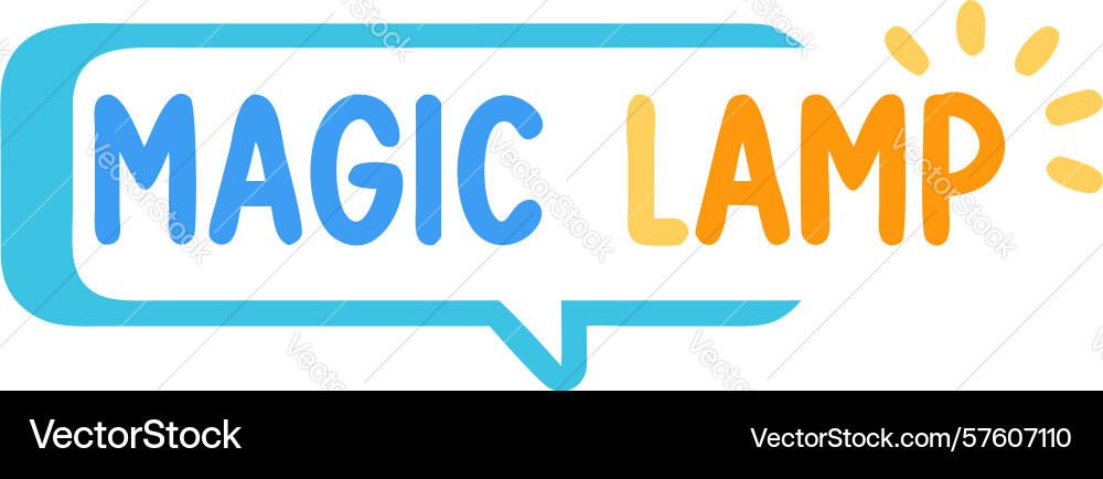 Magic lamp text speech bubble design generative ai vector image