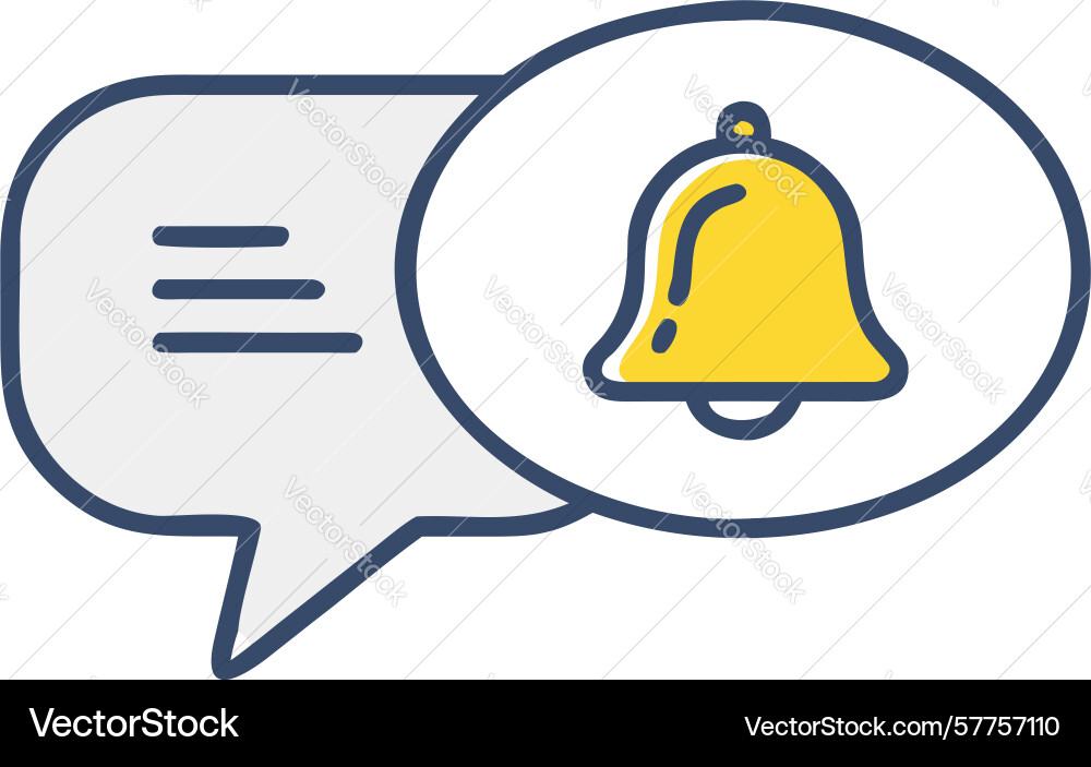 Message bell alert icon design generative ai Vector Image