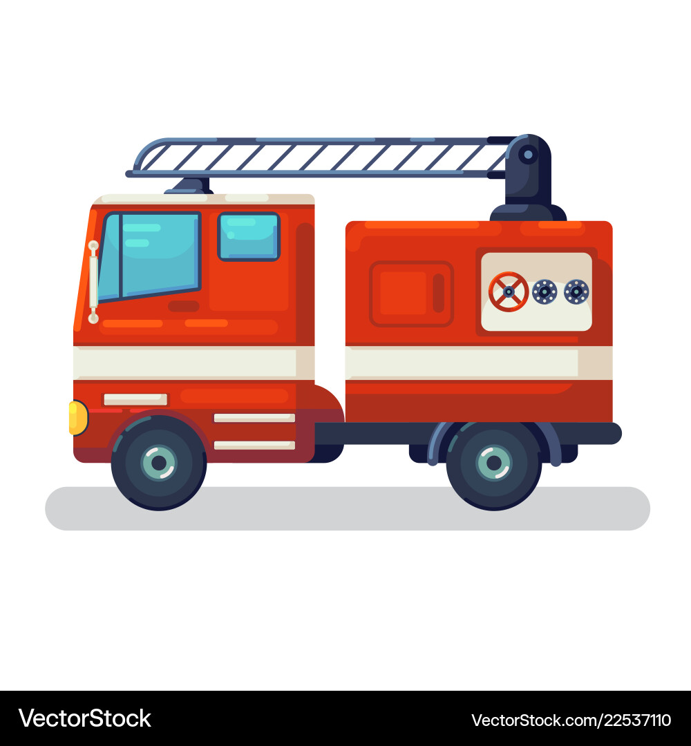 Modern city transport fire fighting car side Modern city transport fire fighting car side vector image