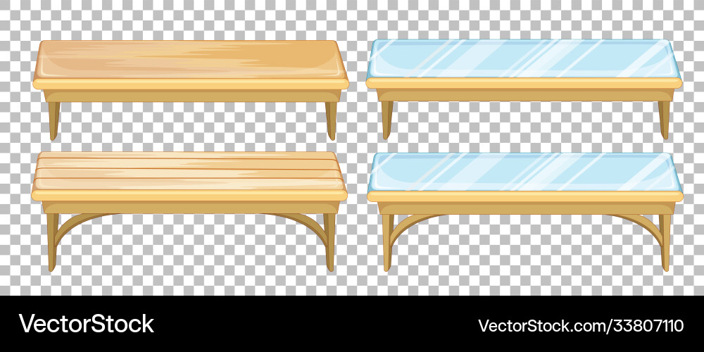 Set bench on transparent background Vector Image
