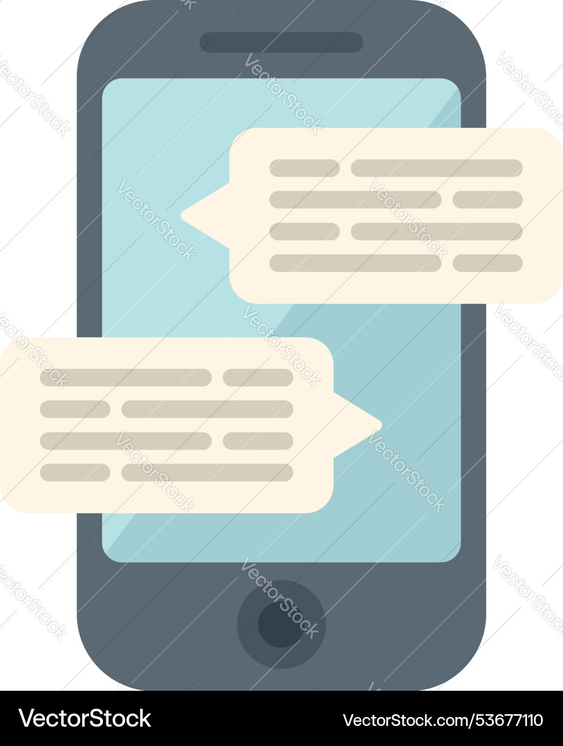 Smartphone showing instant messages on screen Smartphone showing instant messages on screen vector image