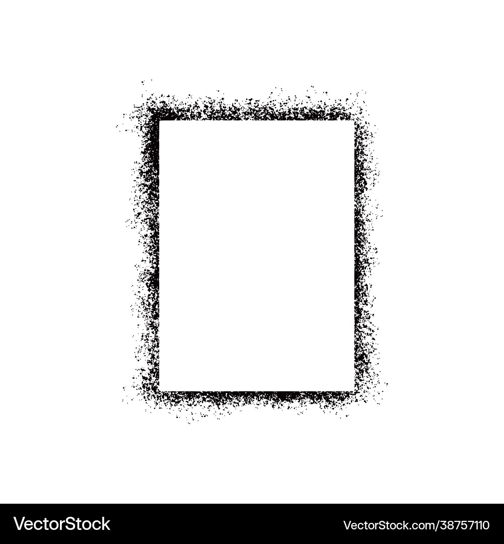 Stencil spray effect paint frame Royalty Free Vector Image