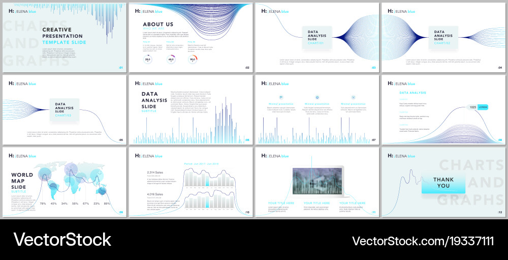 Clean and minimal presentation templates vector image