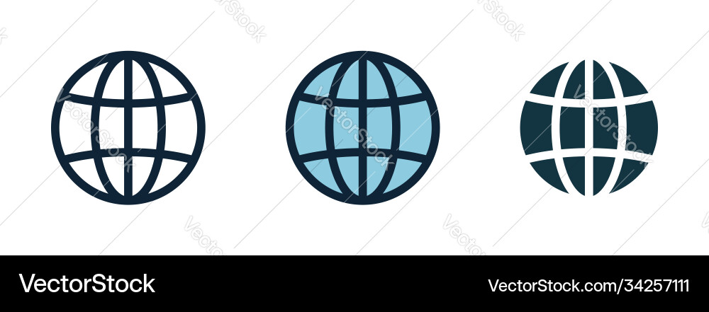 Global Earth Icon Set Vektorbild