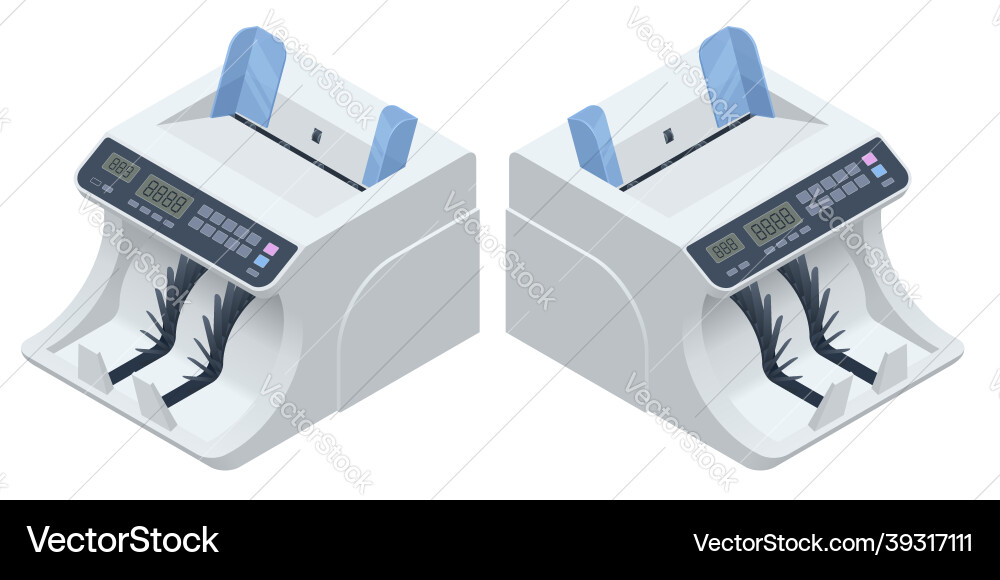Isometric money counting machine led display Isometric money counting machine led display Vector Image