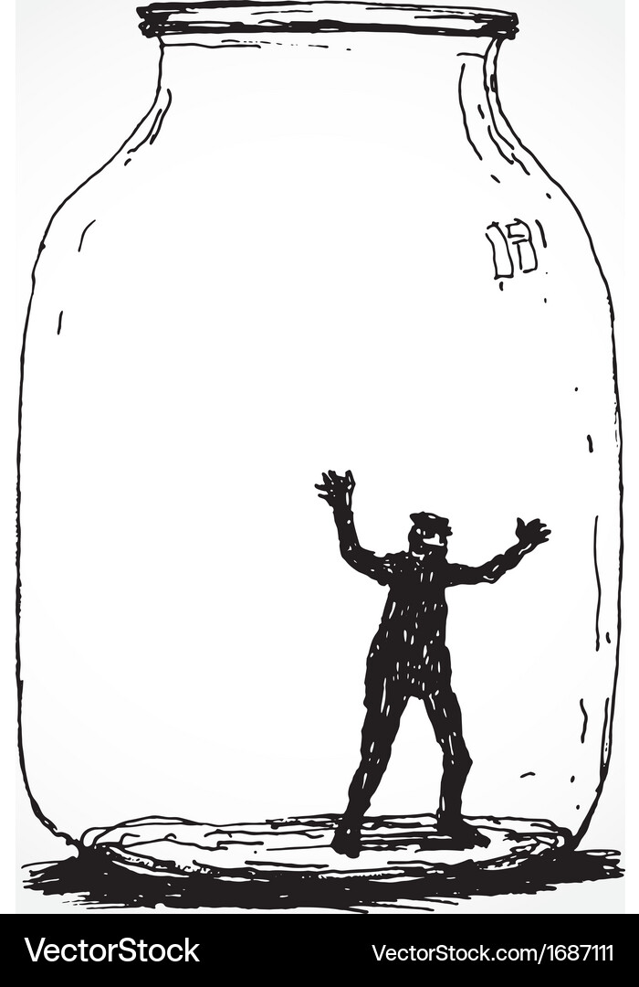 Man Trapped in a Can Vector Image