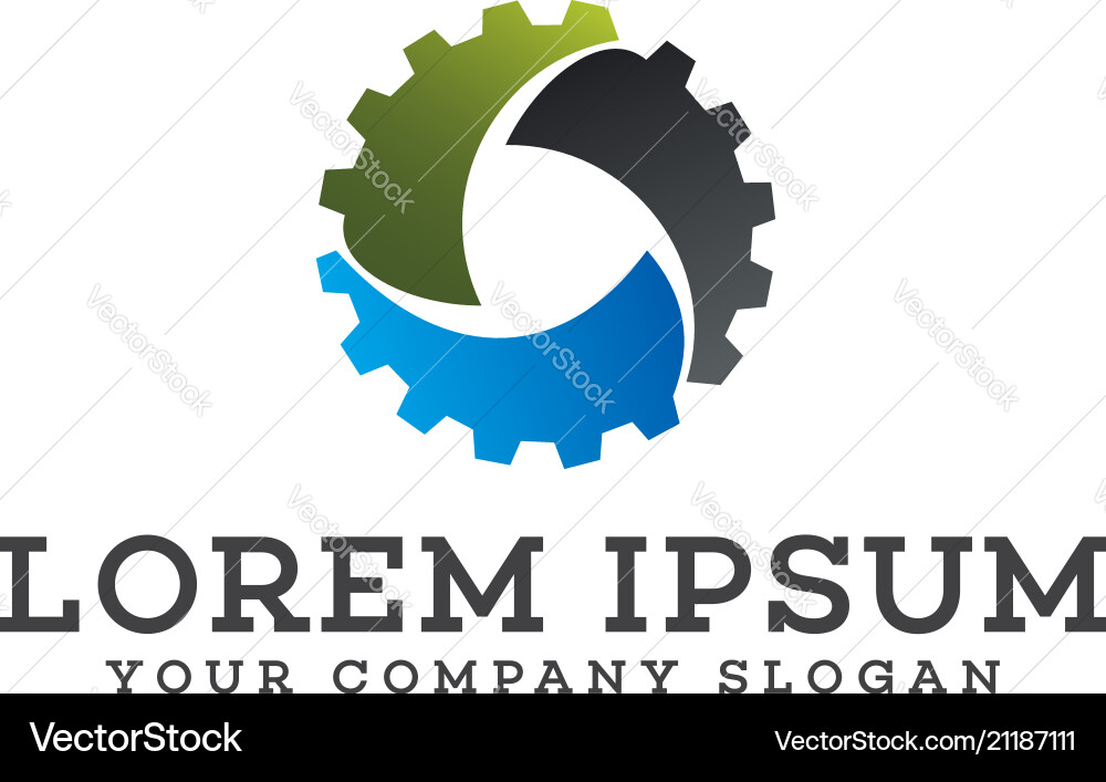 Mechanical auto logo gear automotive design Vector Image