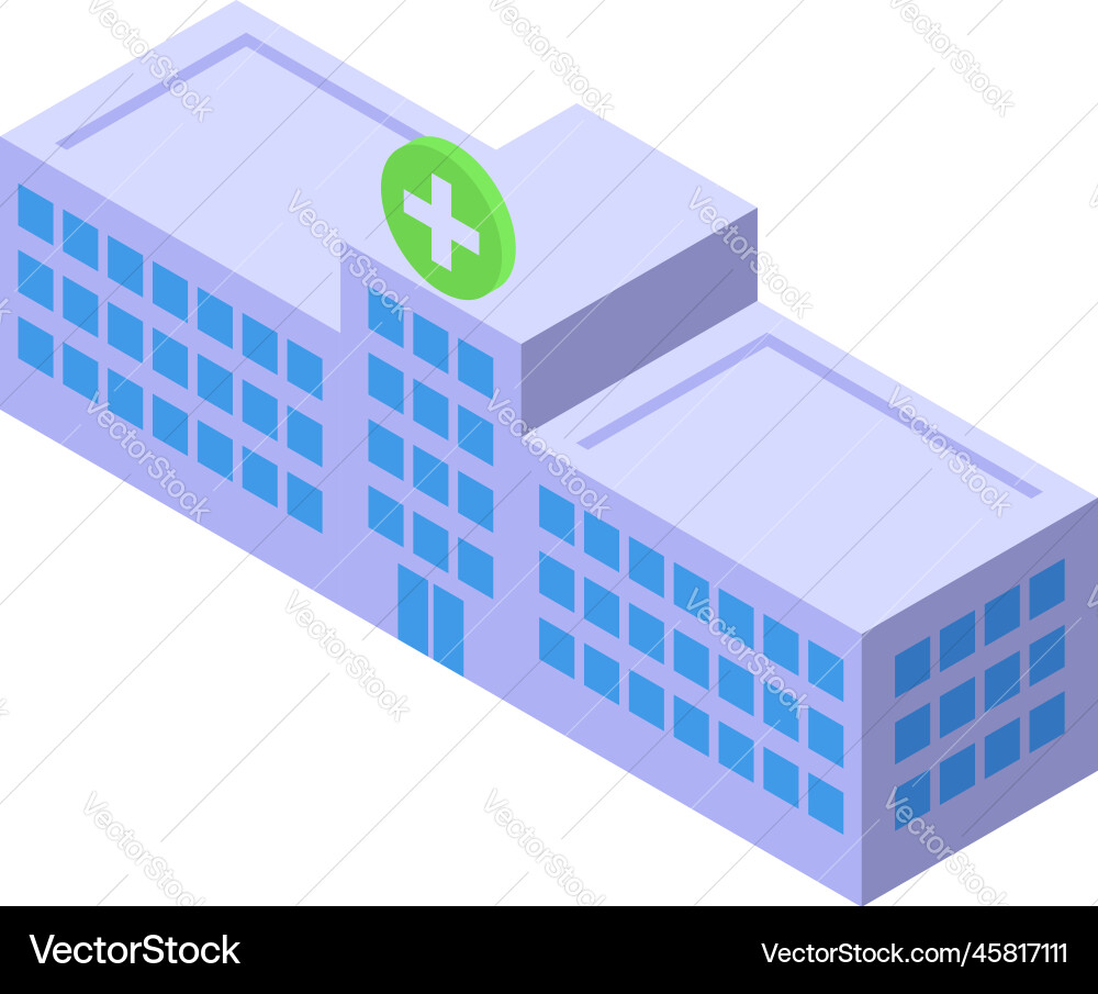 Medizinische Krankenhaus-Ikone isometrische Lebenskarte Medizinische Krankenhaus-Ikone isometrische Lebenskarte vektorbild