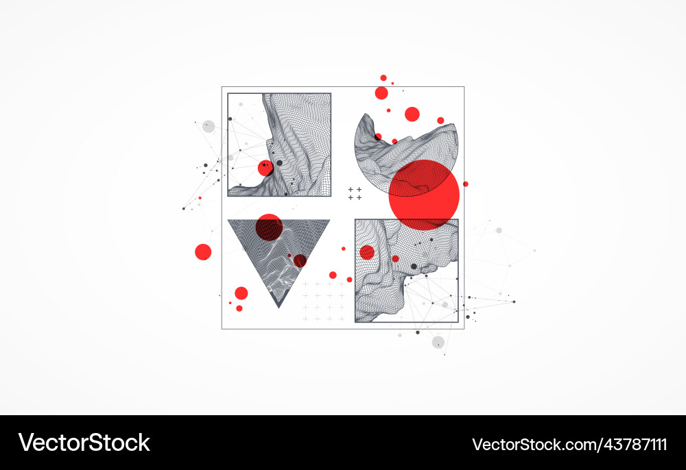 Modern science or technology elements in square Modern science or technology elements in square vector image