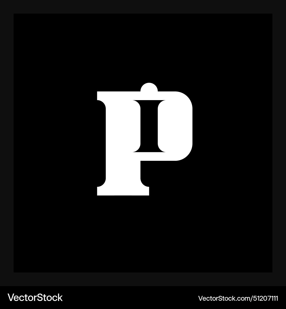 Pi - design element or icon logo with letters p Vector Image
