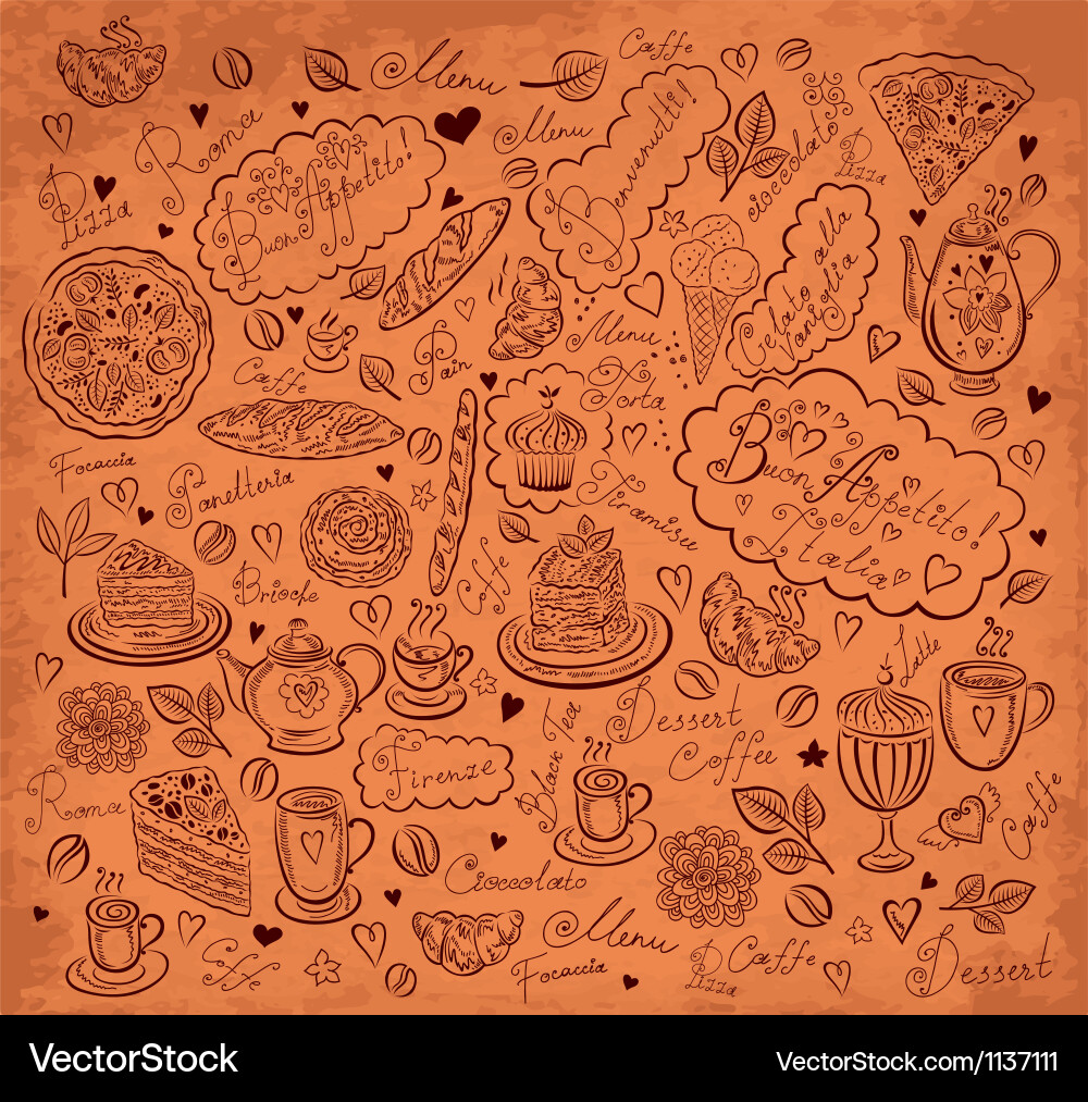 Retro Menu Pattern vector image