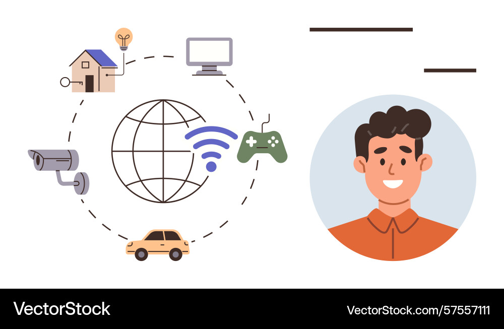 Smart device connectivity representing iot network Smart device connectivity representing iot network vector image