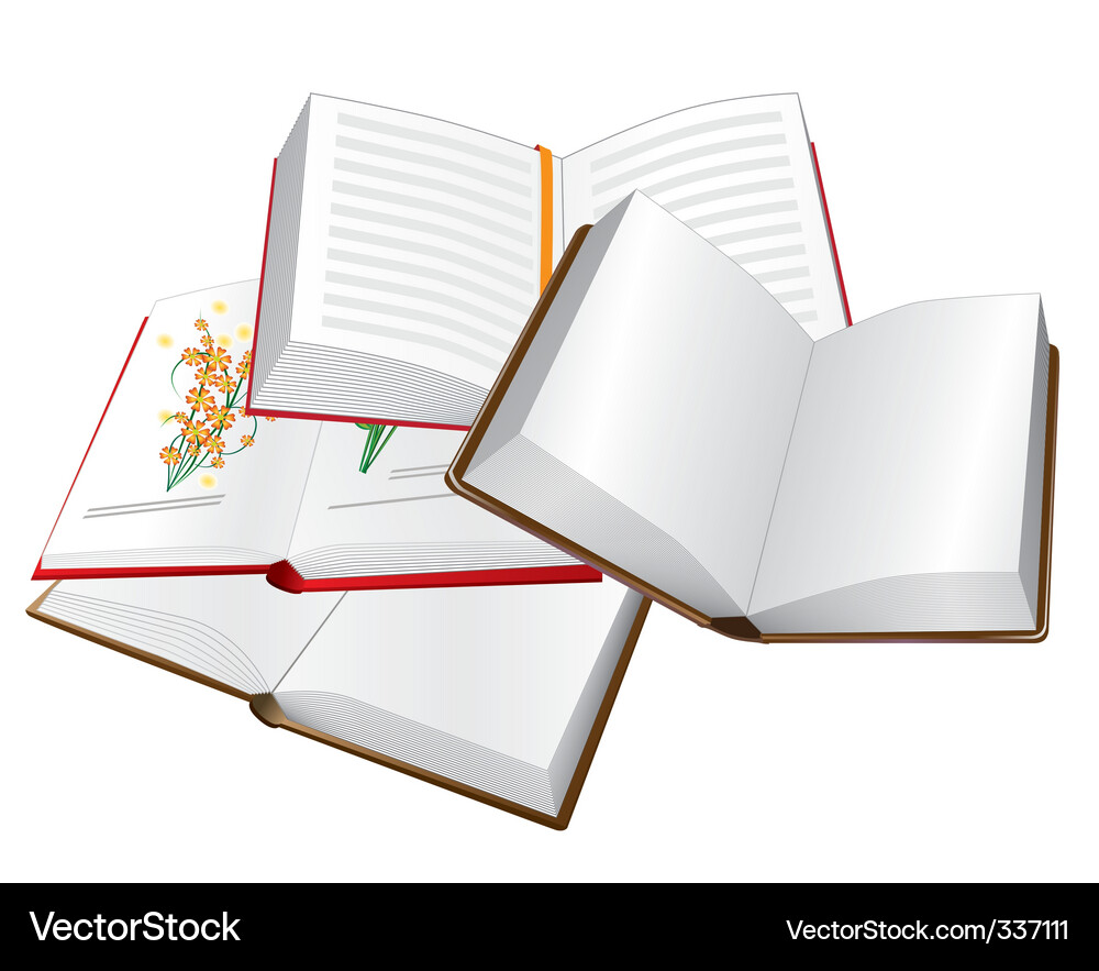 Stack of open books Vector Image